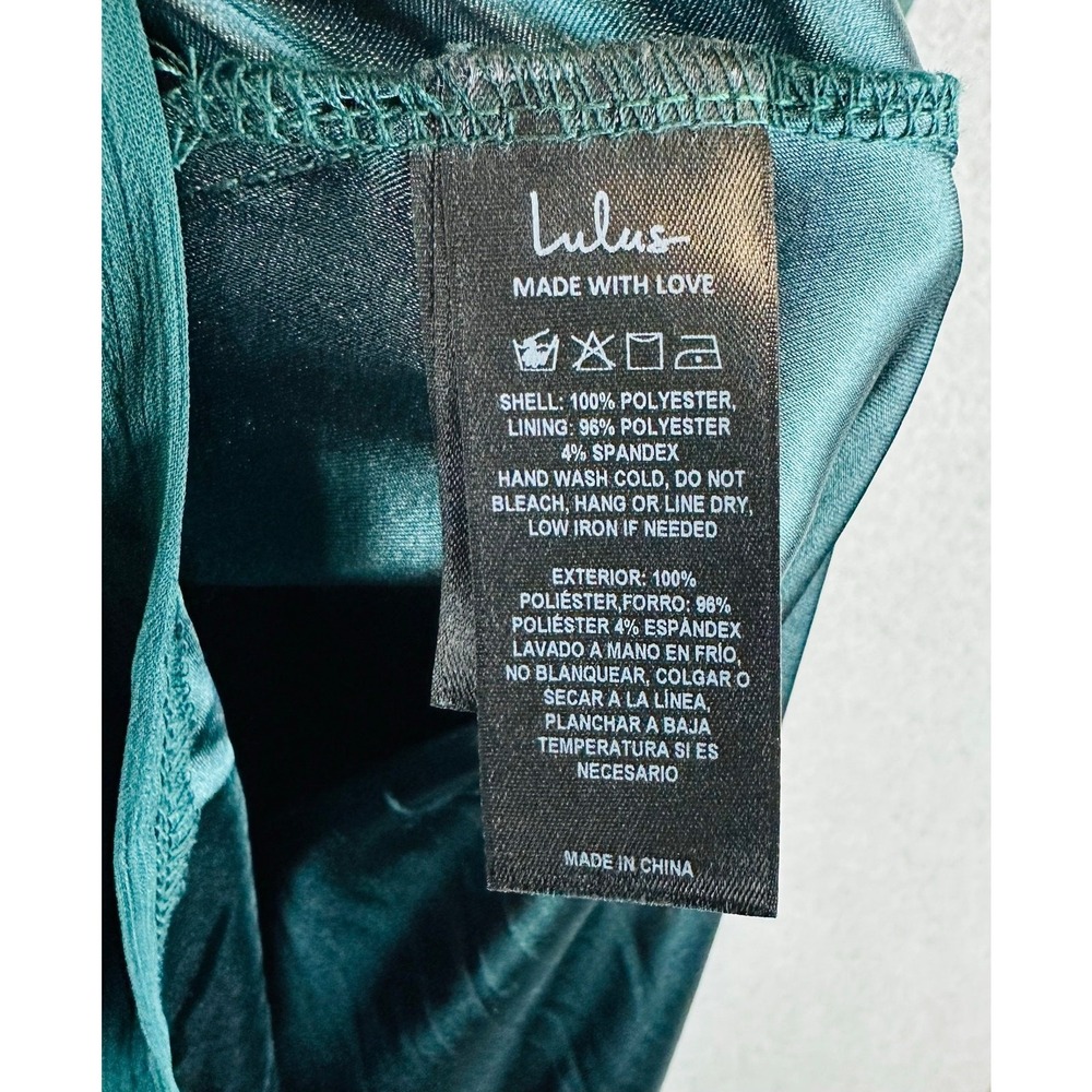 New Lulus Sweet Womans Sz Large Dress Green Chiffon Maxie Dress Lined NWT - Picture 10 of 10